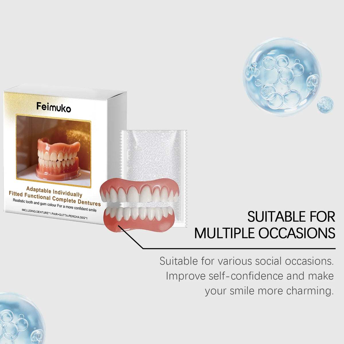 Comfort Fit Denture and Teeth Veneer Set for Immediate Smile Enhancement