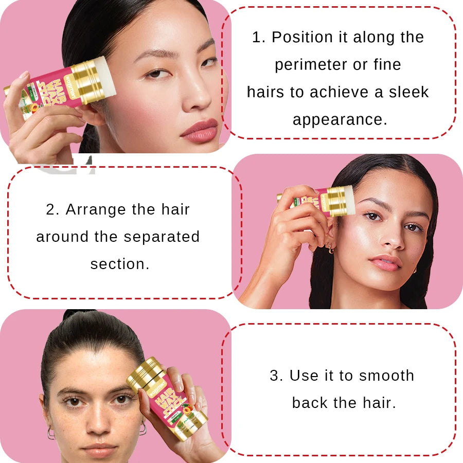 Hair Wax Stick with Styling Brush for Flyaway Control and Smoothing - 12
