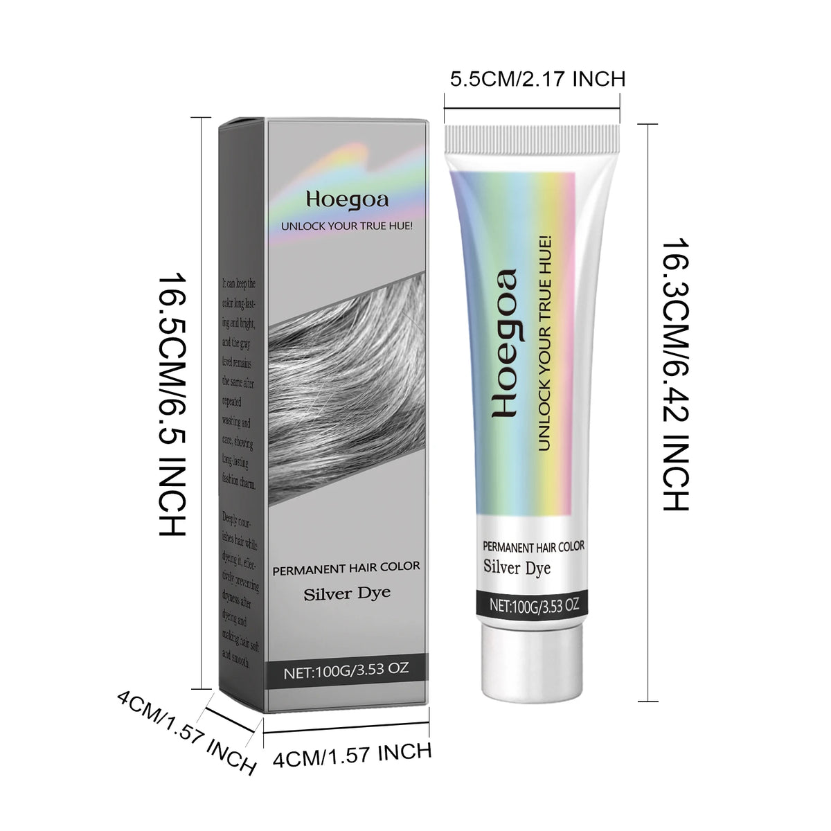Permanent Silver Gray Hair Dye Cream for Vibrant Color Coverage