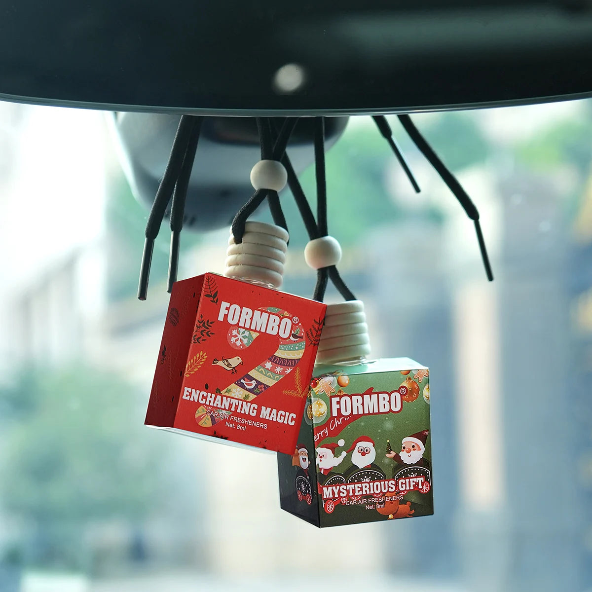 4pc Christmas Car Air Freshener Set Hanging Perfume Diffuser - 4