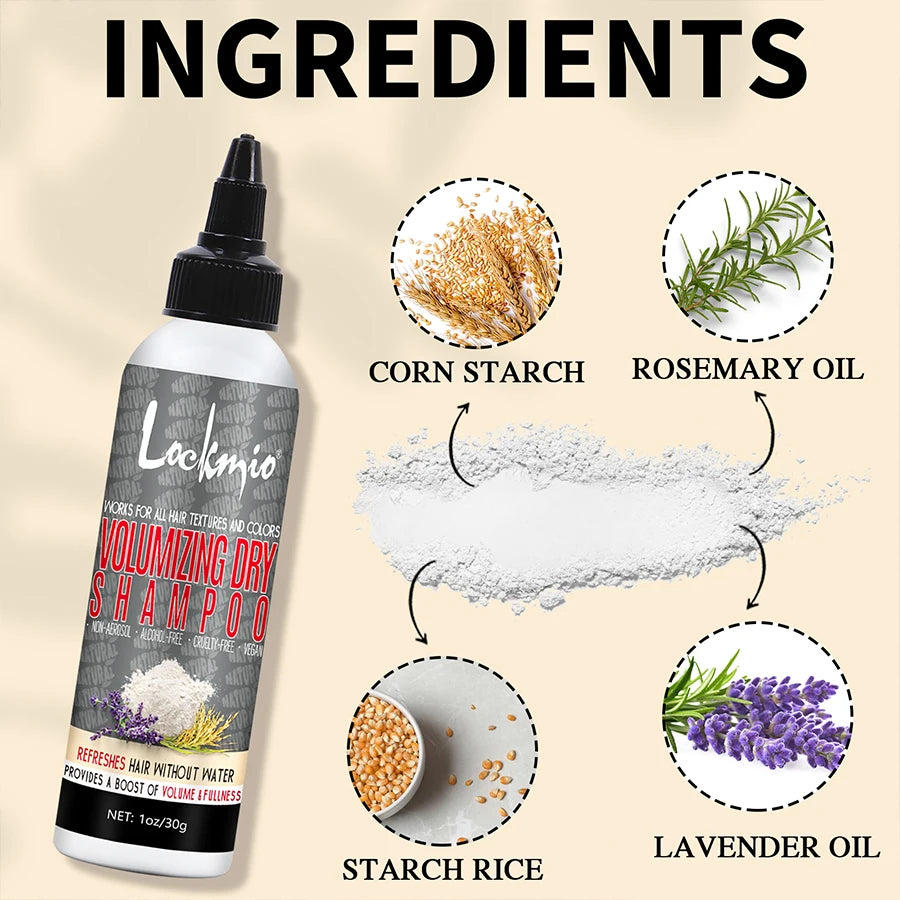 Lockmio Volumizing Dry Shampoo Powder for Oily Hair Refreshing Treatment