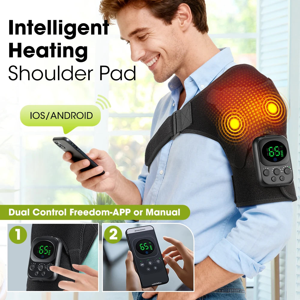Wireless App-Controlled Heated Shoulder Massager for Muscle Relief