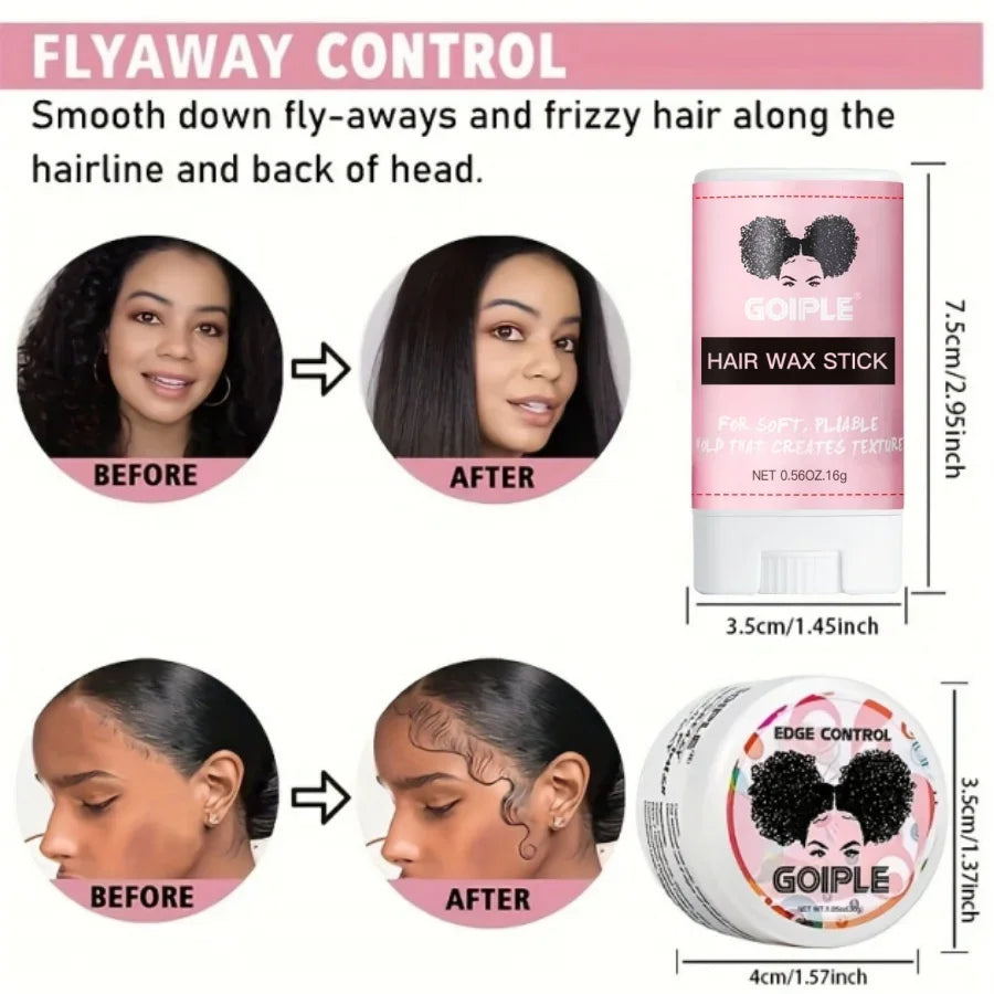 Lace Tint Mousse Wax Stick Edge Control Gel Band and Brush Set