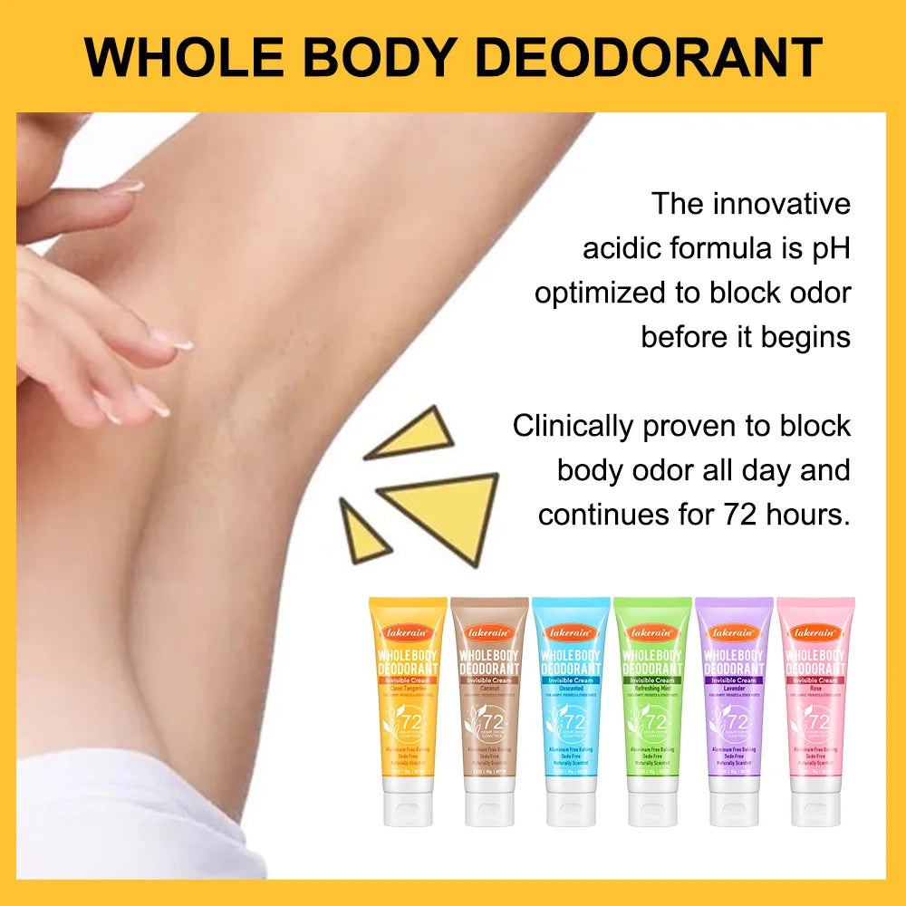 Long-Lasting Invisible Whole Body Deodorant Cream