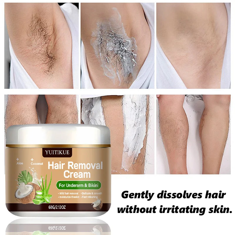 Underarm and Bikini Hair Removal Cream 60g Aloe and Coconut Infused - 5