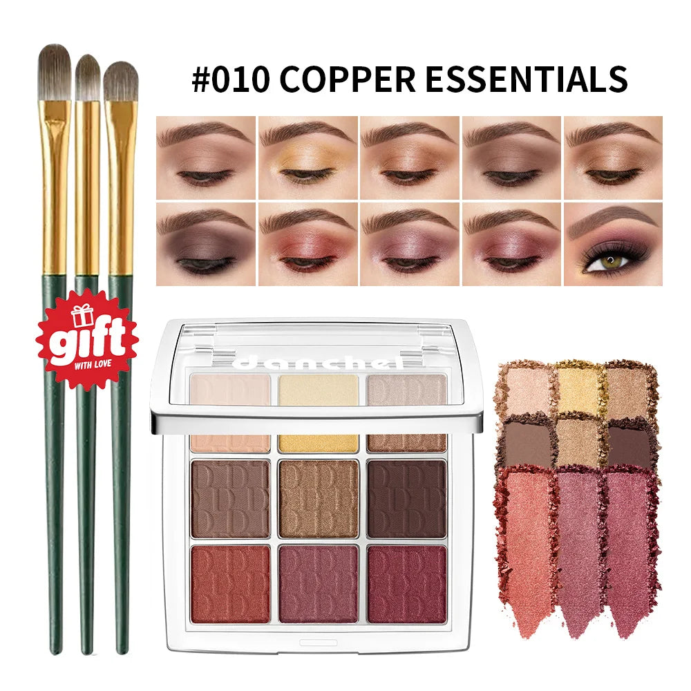 9-Color Eyeshadow Palette with Makeup Brush
