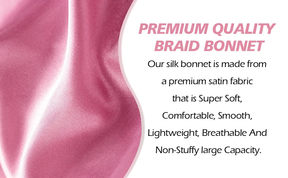 Satin Sleep Bonnet with Adjustable Long Tie for Hair Protection - 9