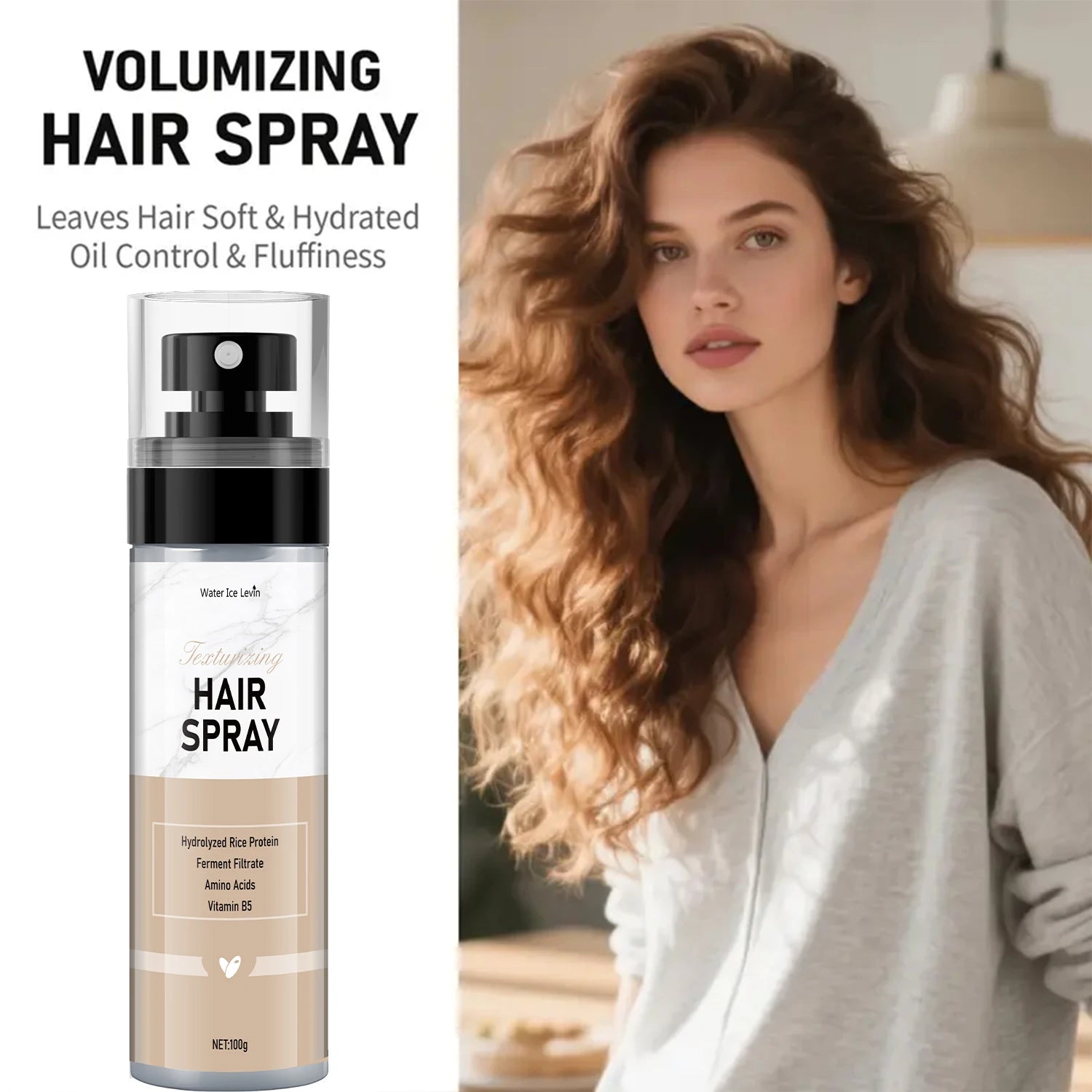 Volumizing Hair Spray Rice Protein Texturizing Spray for Fluffy Hair - 1