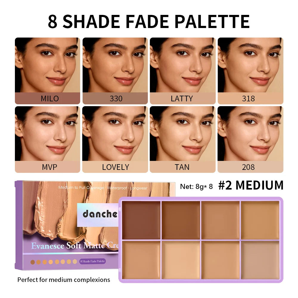 8-Color Professional Cream Concealer and Contour Palette - 1
