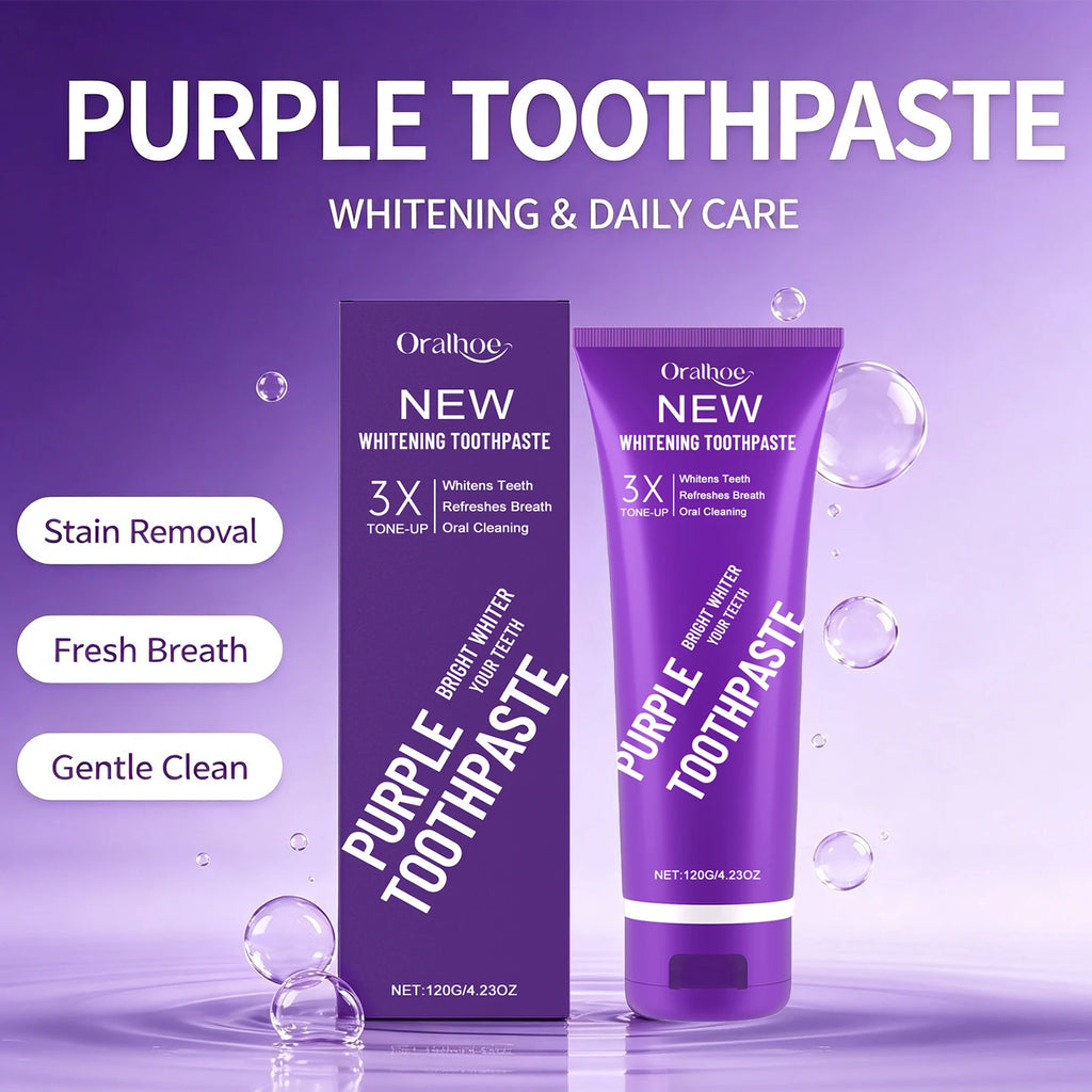 Purple Teeth Whitening Toothpaste for Stain Removal