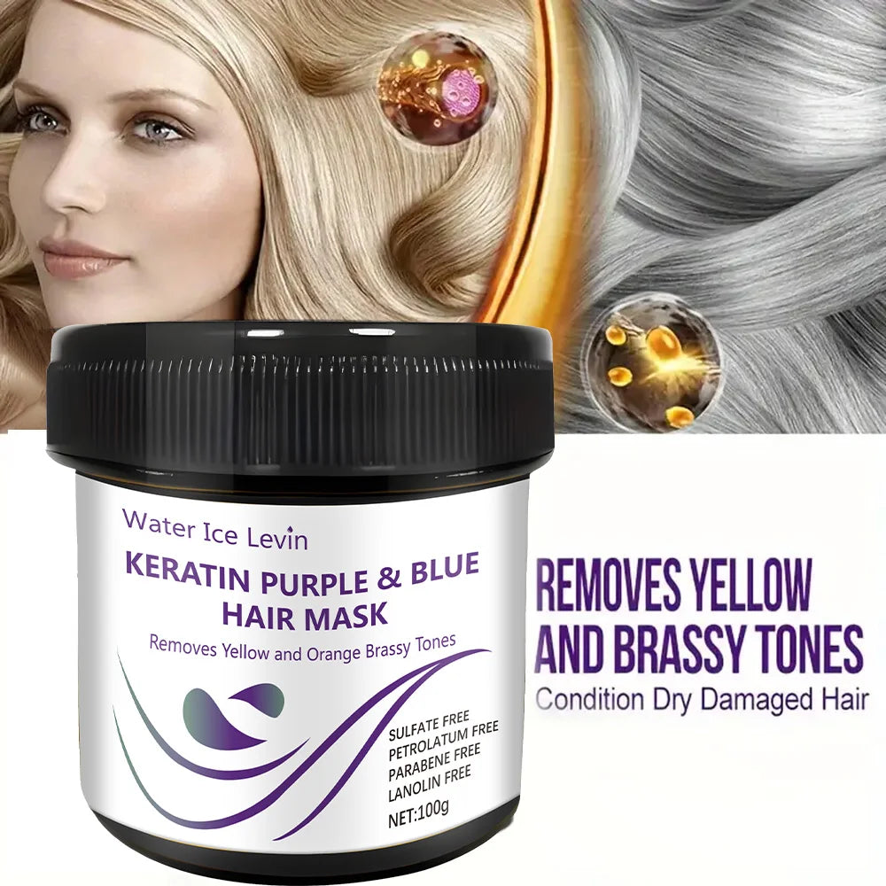 Keratin Purple and Blue Hair Mask for Removing Yellow and Orange Tones - 4