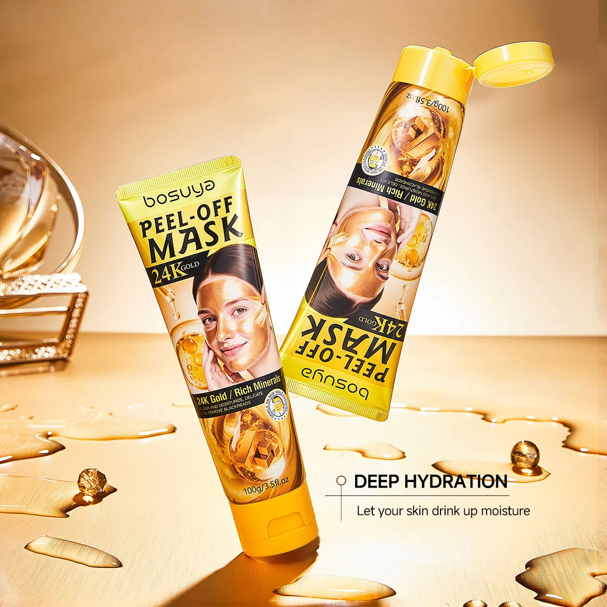 Bosuya 24K Gold Peel Off Facial Mask Deep Pore Cleansing Skin Treatment