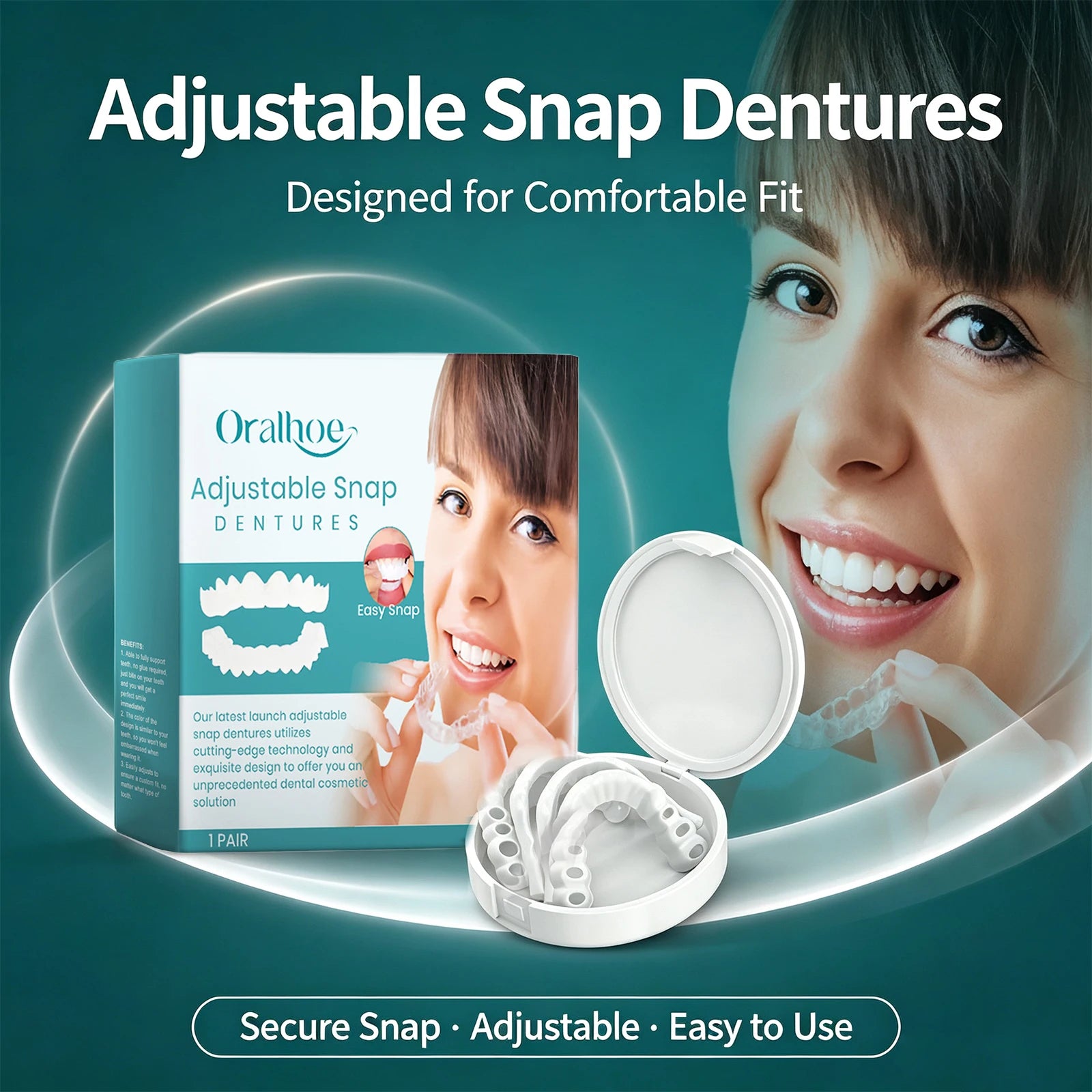 Adjustable Snap-On Dentures for Instant Smile Repair - 6