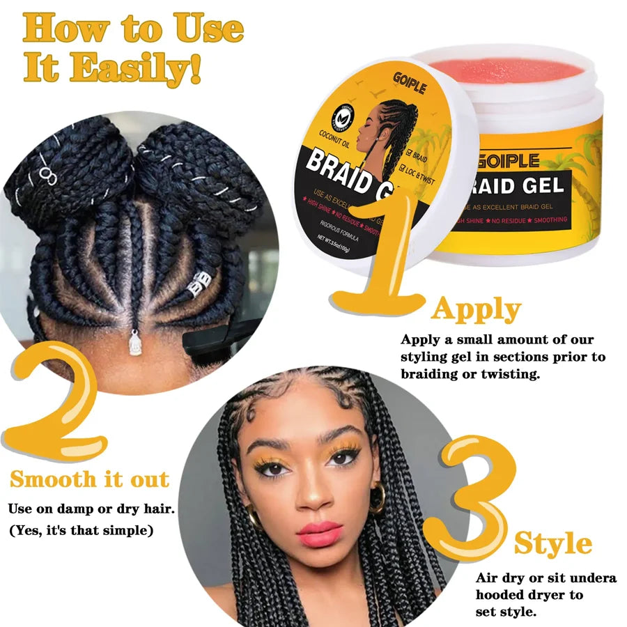 100g Pineapple Scented Braid Gel Smoothing Hairstyle Fixative Cream