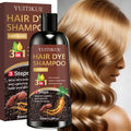 YUITIKUE 3in1 Light Brown Hair Dye Shampoo Gray Coverage Hair Color
