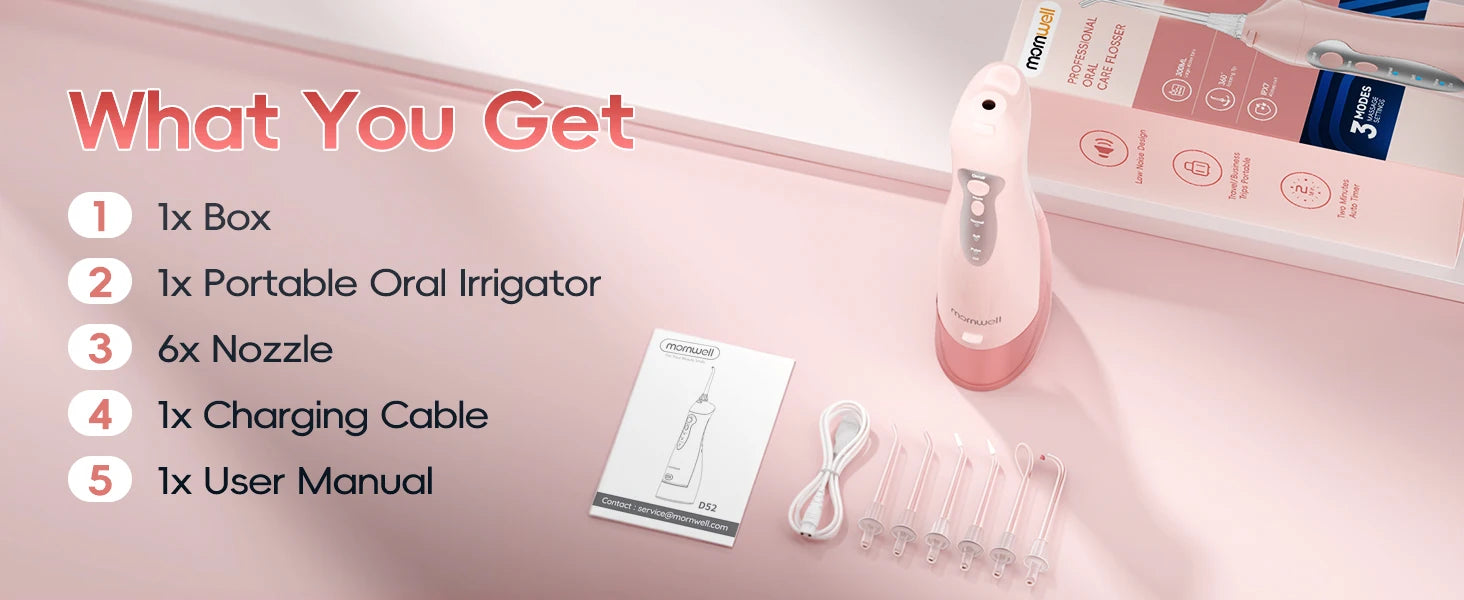 Portable Rechargeable Oral Irrigator Water Flosser for Teeth - 18