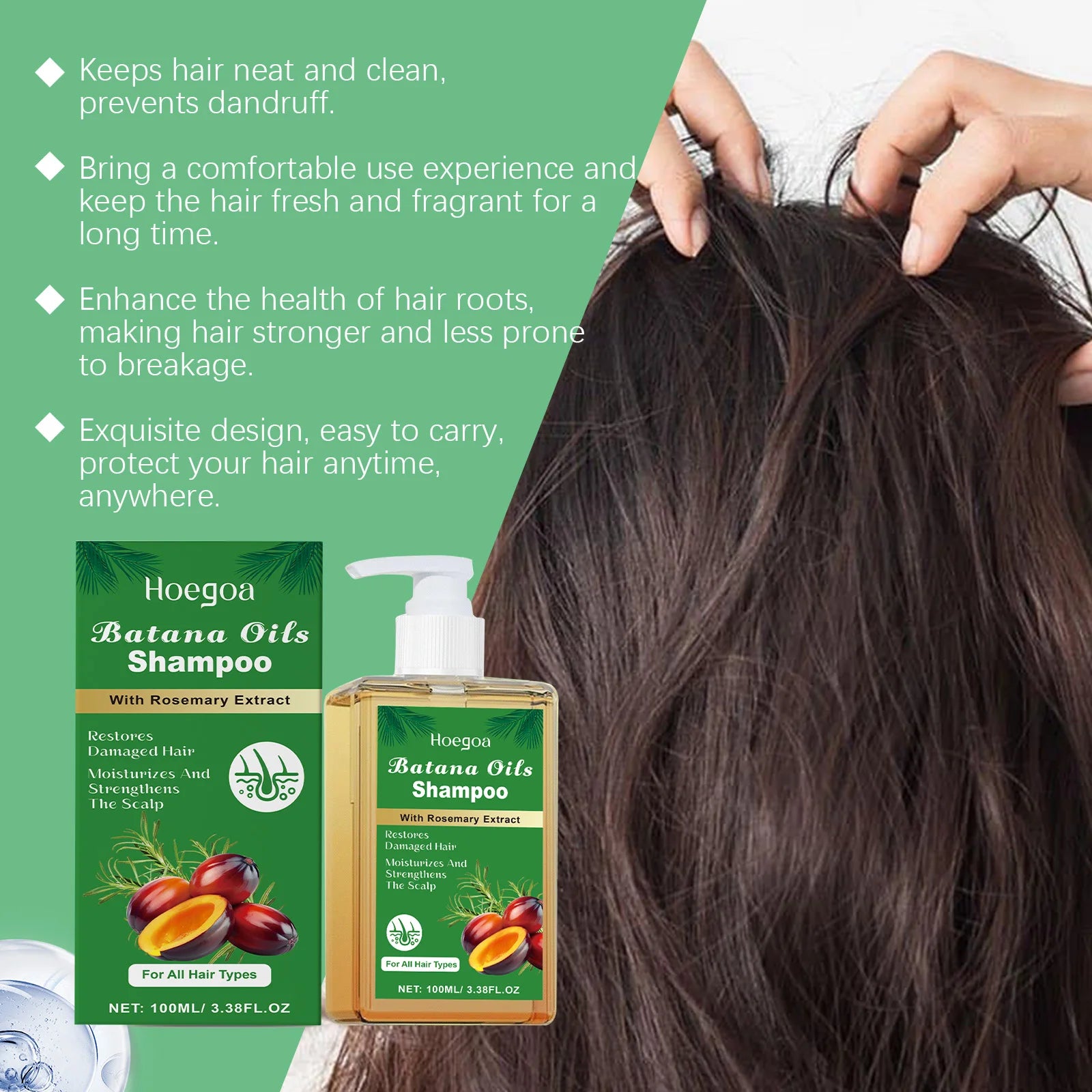 Batana Oil and Rosemary Extract Hair Shampoo for Scalp Nourishment 100ml - 6