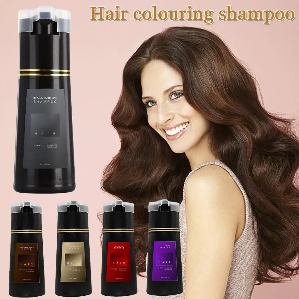 200ML Instant Hair Color Shampoo for Gray Hair Coverage - 1