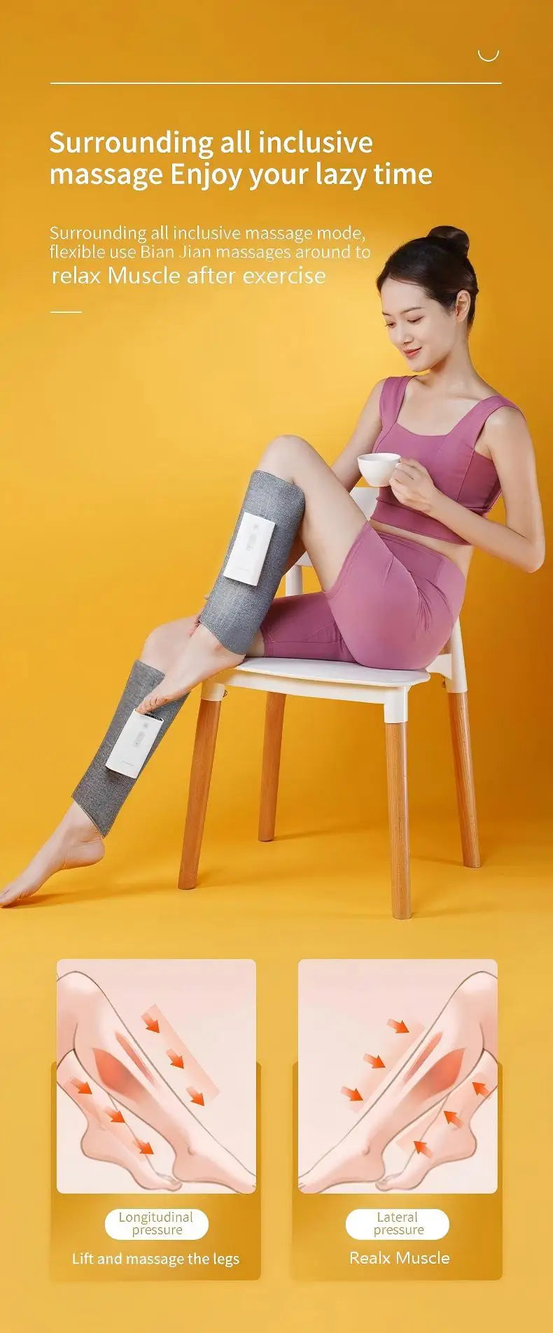 Cordless Air Compression Leg Massager for Muscle Recovery