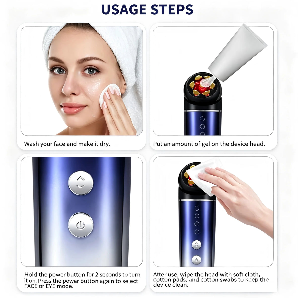 3-in-1 Red Light Facial Massager for Skin Tightening and Rejuvenation
