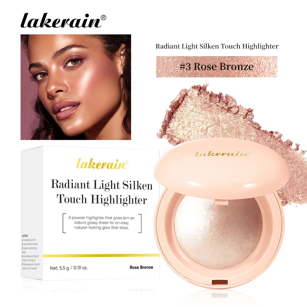 Silky Baked Highlighter Powder for Radiant Glass Skin Glow