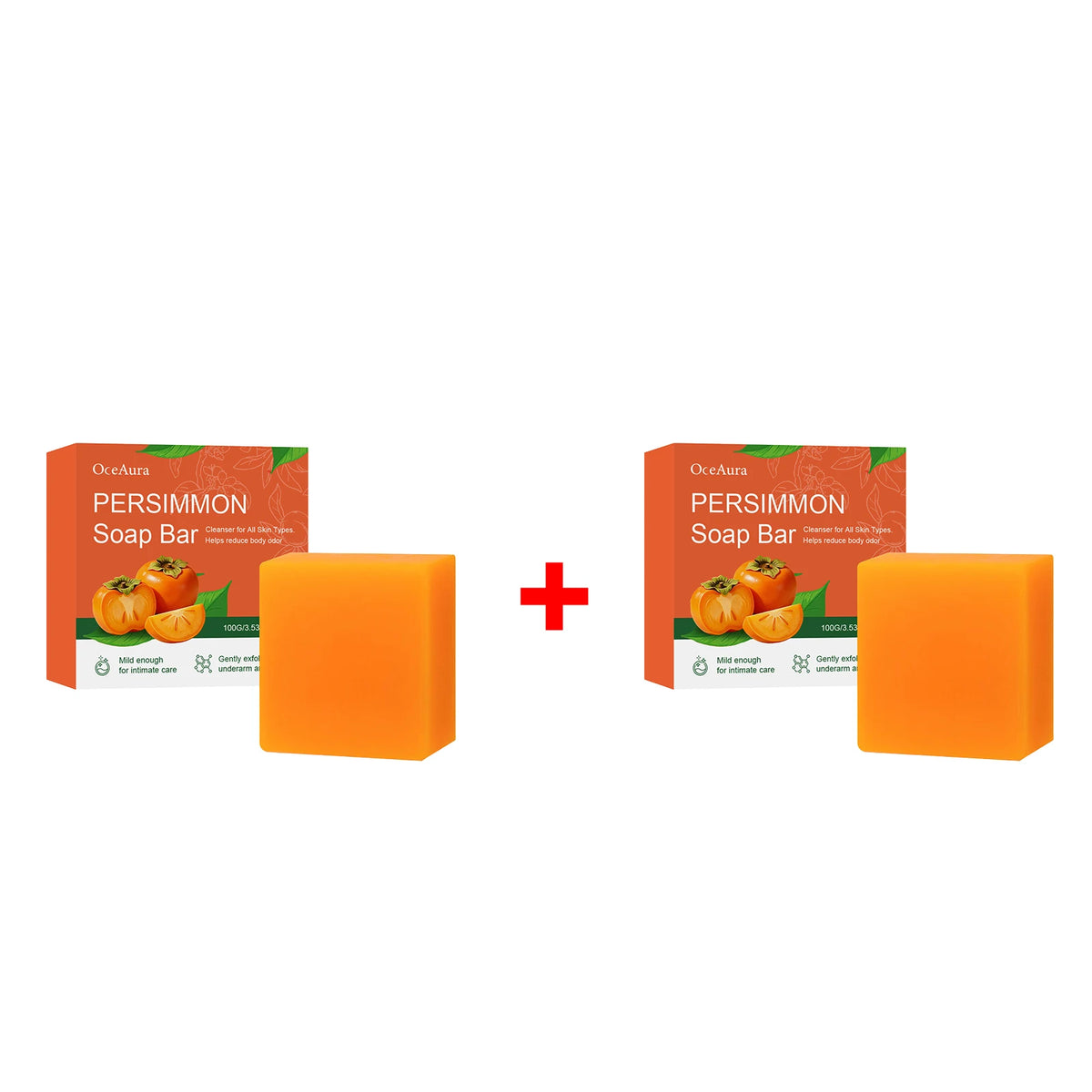 Persimmon Exfoliating Soap Bar for Odor Control and Body Cleansing