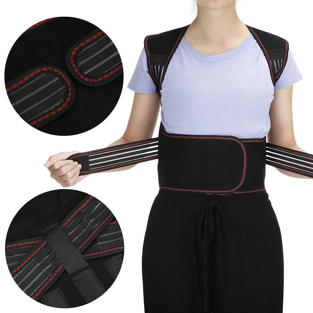 Self-Heating Magnetic Back and Shoulder Support Brace