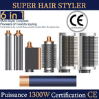 SenCiciMen 6 in 1 Hair Styler Curling Iron and Professional Dryer Brush