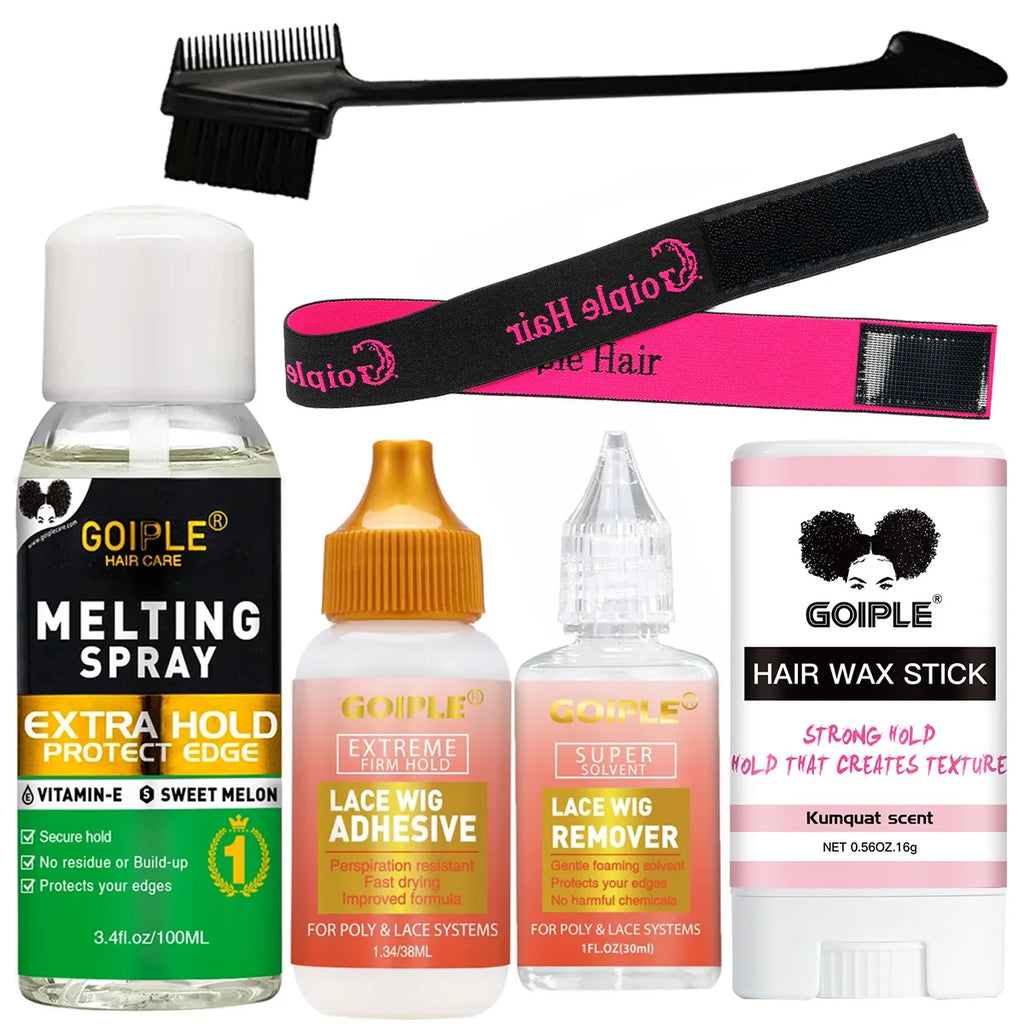 Goiple Lace Wig Adhesive Kit Melting Spray Glue and Hair Wax Stick Set