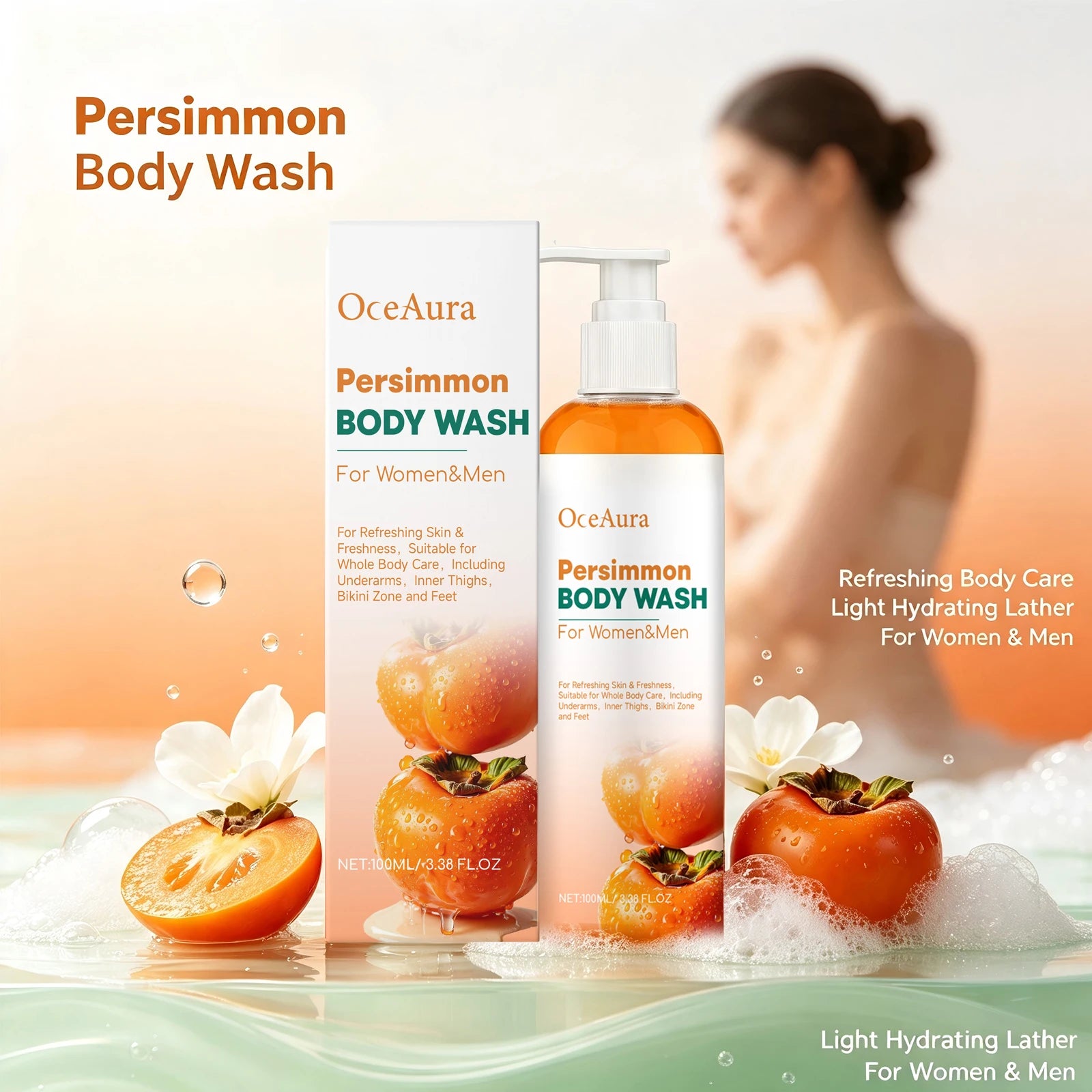 Natural Persimmon Odor Eliminating Body Wash for Men and Women - 2
