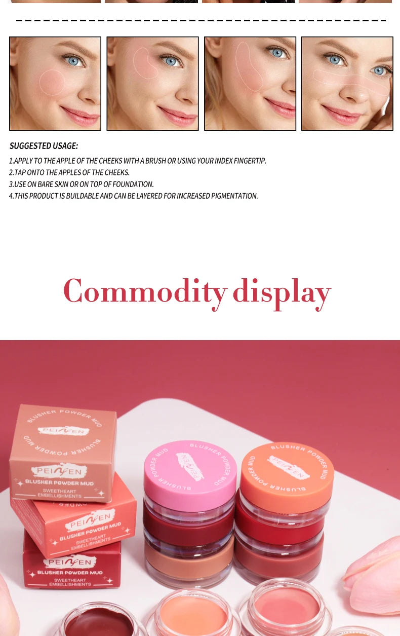 Waterproof Powder Blusher Natural Long Lasting Face Blush - 19