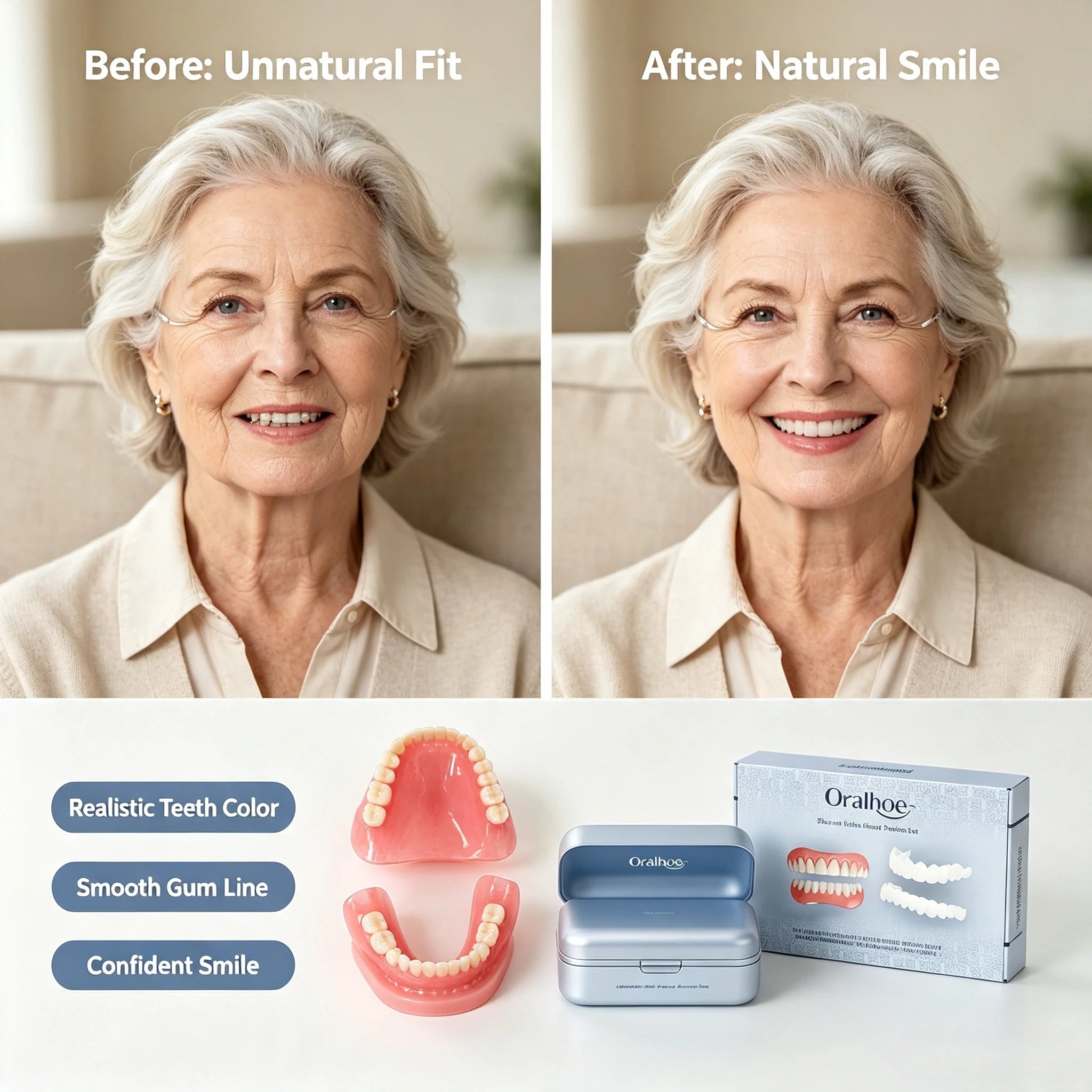 Adjustable Temporary Smile Veneers Set for Upper and Lower Teeth - 2