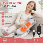 Heated Cat Hand Warmer Pillow with 5 Heat Settings