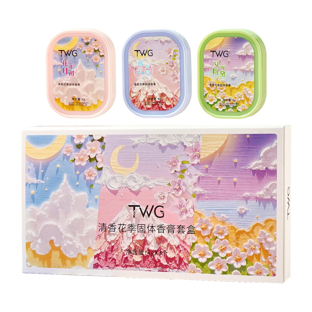TWG Flower Season Solid Fragrance Set 3pc Portable Perfume Balm