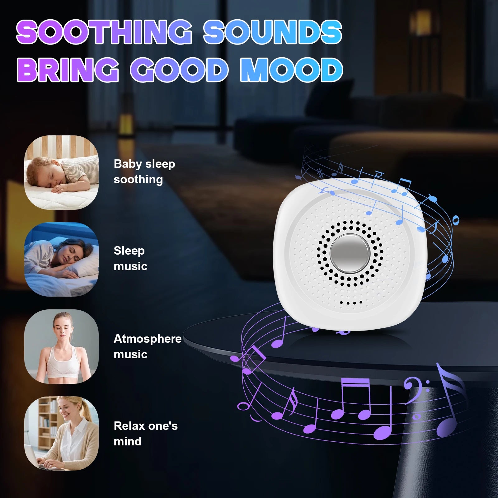 Portable White Noise Sound Machine for Better Sleep - 12