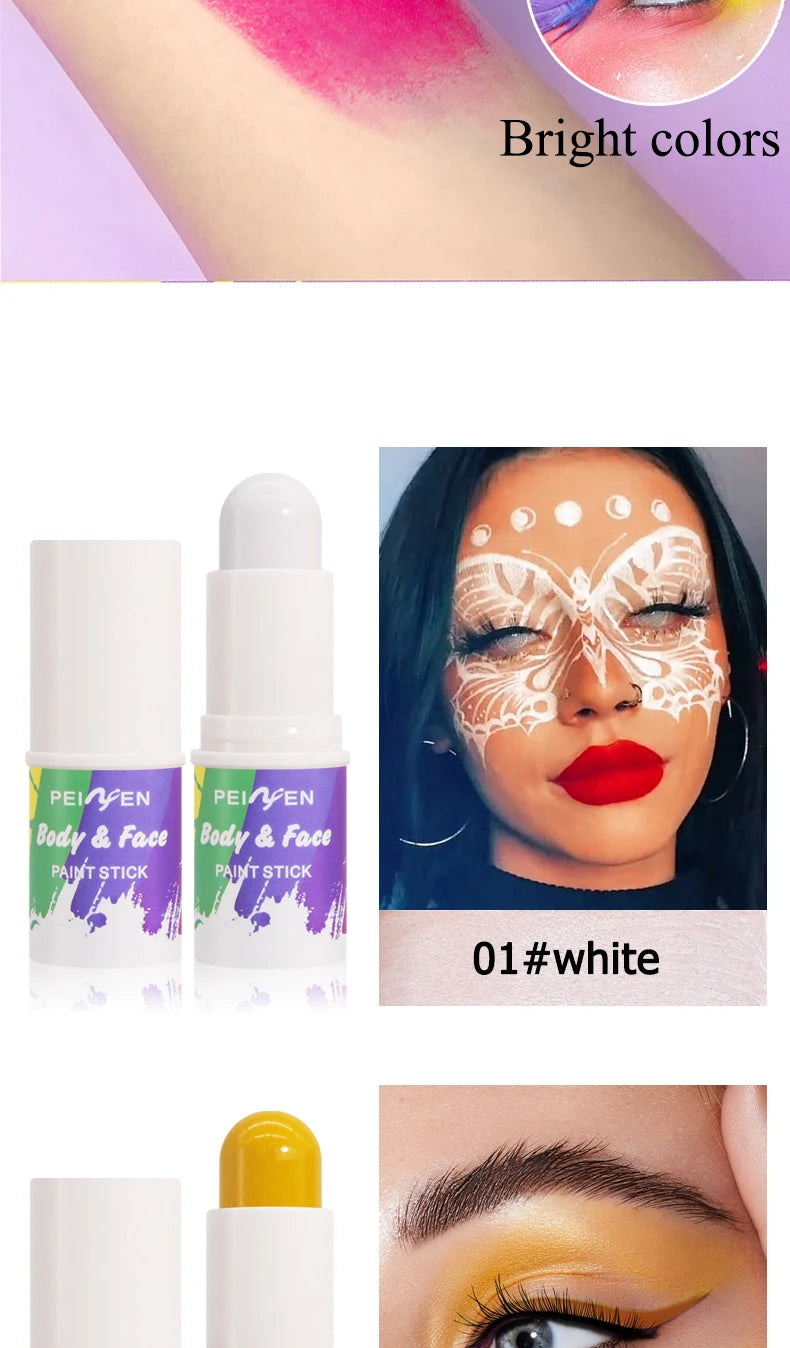 Peiwen Face and Body Paint Stick Waterproof Makeup for Parties - 12