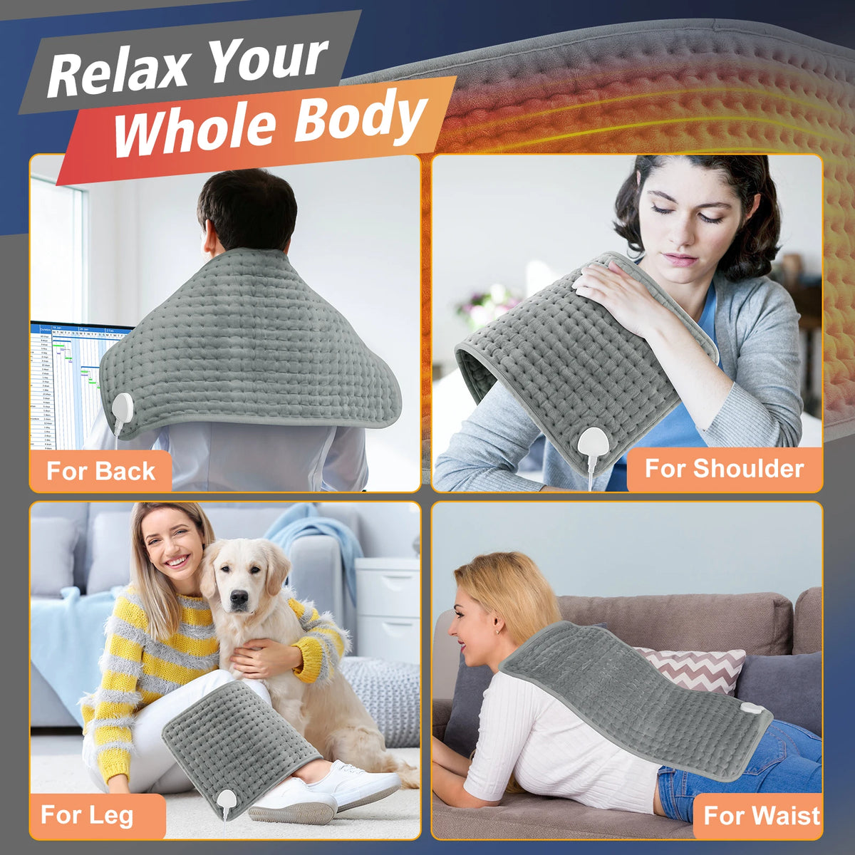 Electric Heating Pad for Body Pain Relief and Winter Warmth