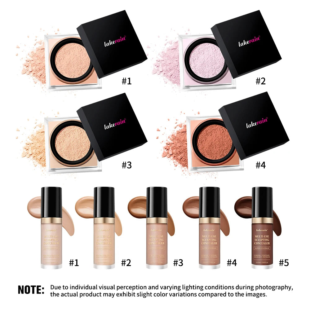Face Concealer and Matte Setting Powder Makeup Set - 5