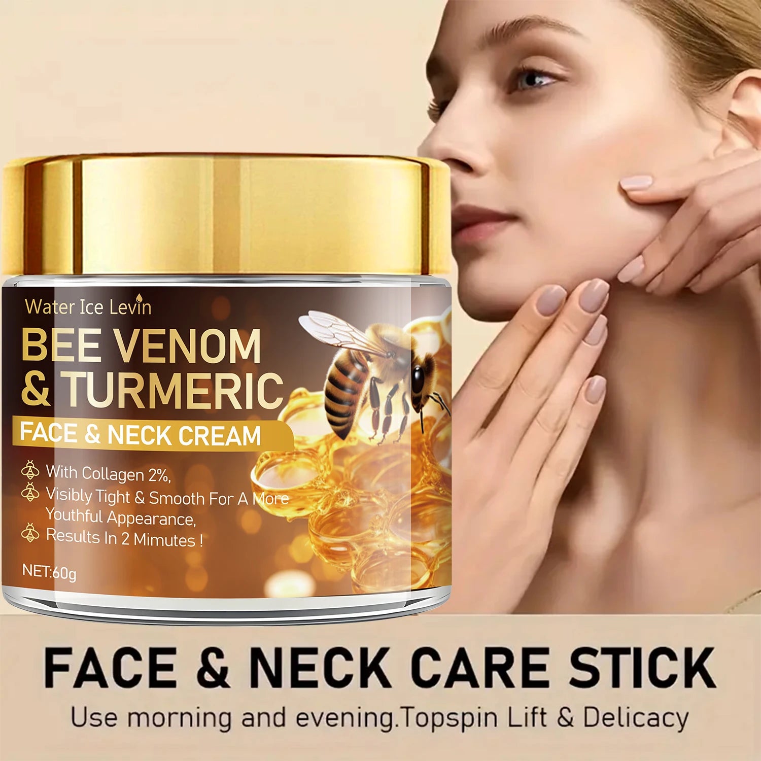 Bee Venom and Turmeric Face and Neck Firming Cream Anti Aging Moisturizer - 1