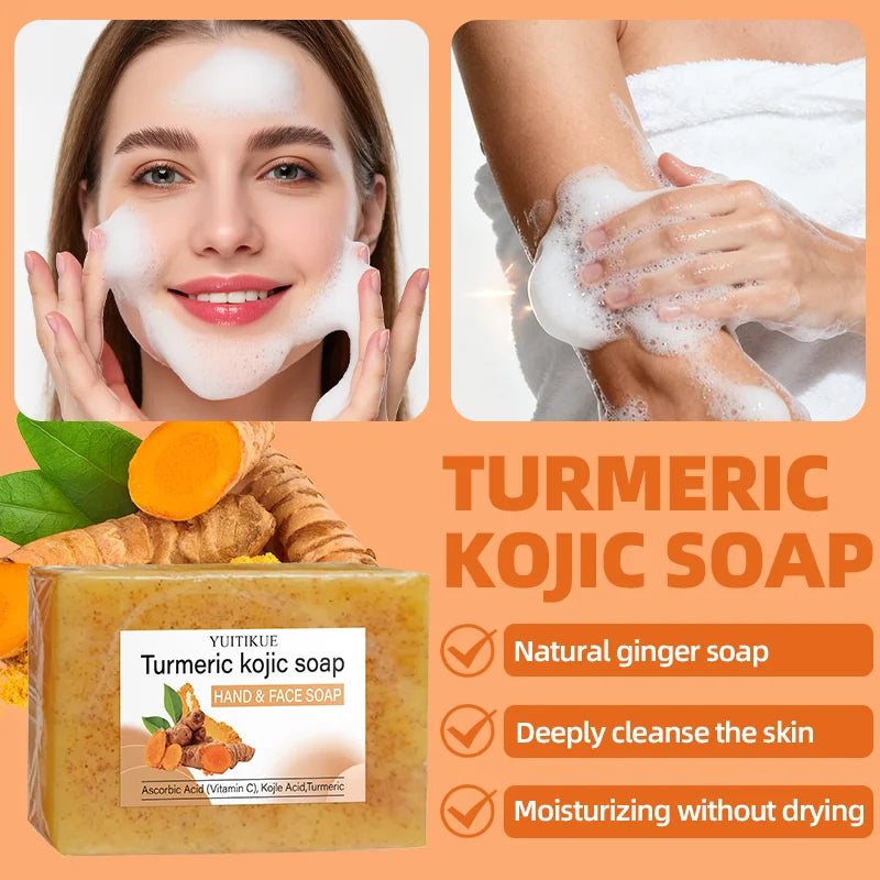 Turmeric Kojic Acid Soap Brightening Face and Body Cleansing Bar 100g