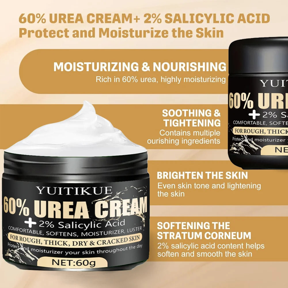 Urea Cream 60g Cracked Heel Repair Moisturizer for Dry Skin Hands Feet - 11