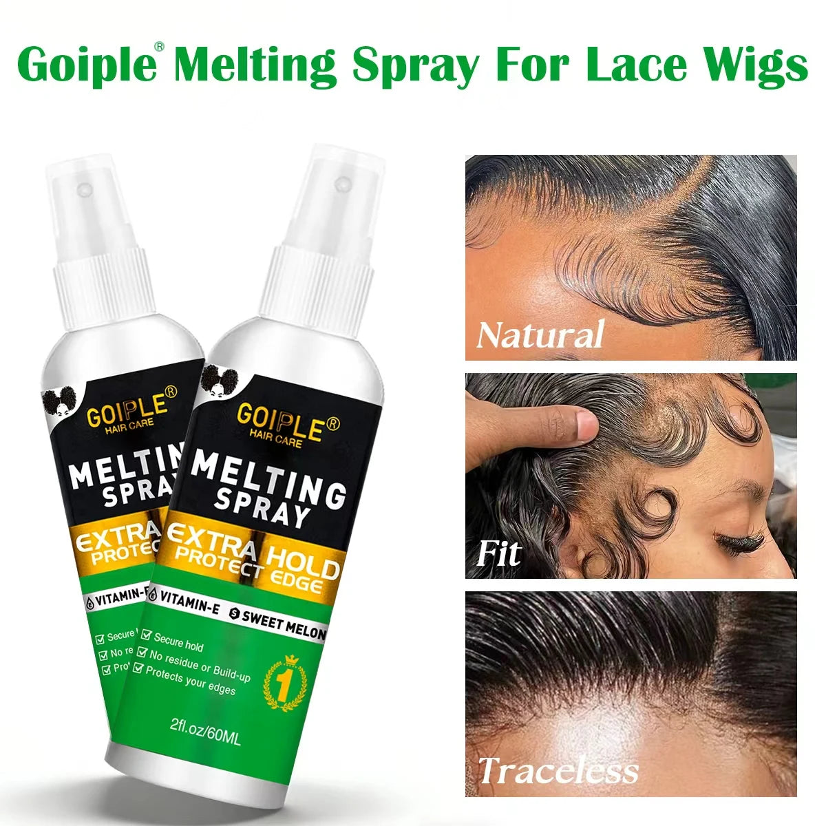 Lace Wig Melting Spray Extra Hold Adhesive for Frontal and Toupee 60ml
