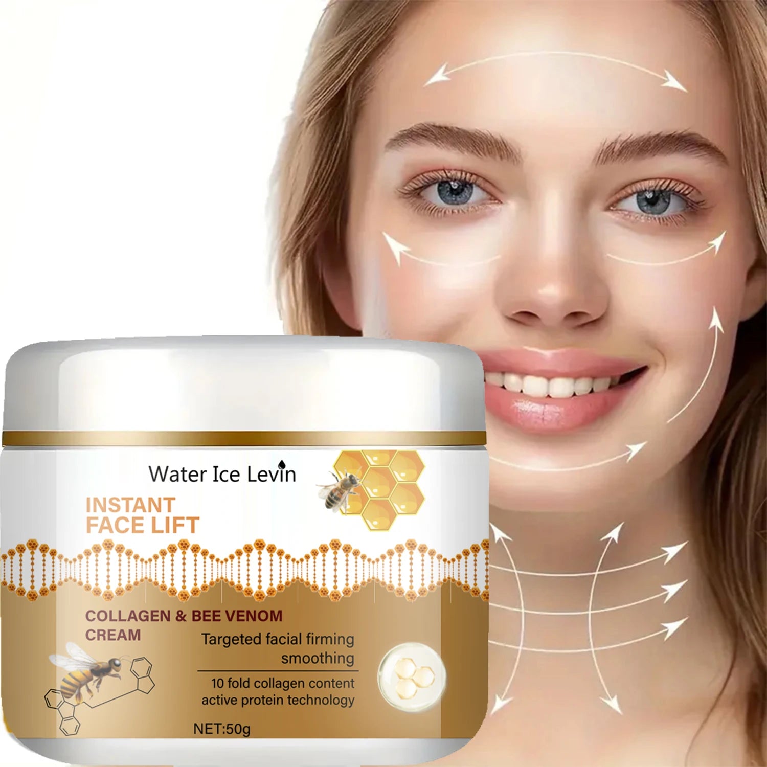 Water Ice Levin Collagen Bee Venom Face Lift Cream Firming Moisturizer - 1