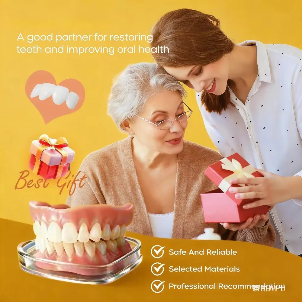 Soft Silicone Cosmetic Denture Set for Men and Women - 5