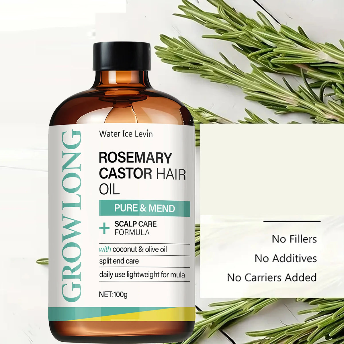 Rosemary Castor Hair Oil Scalp Care and Split End Repair Treatment