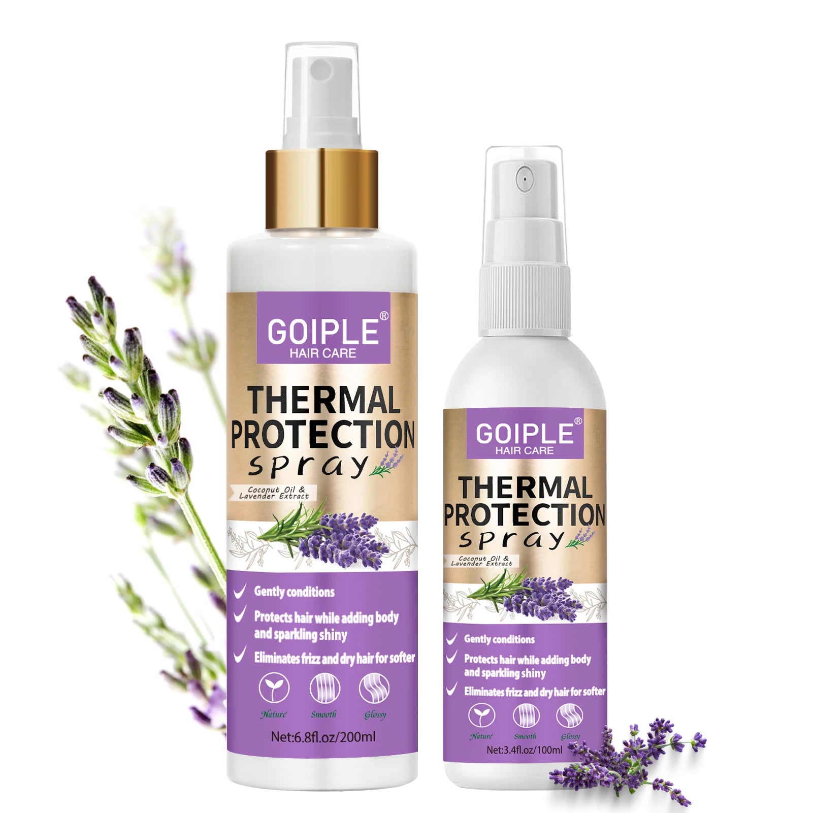 Lavender Extract Thermal Hair Protection Spray for Natural Hair and Wigs
