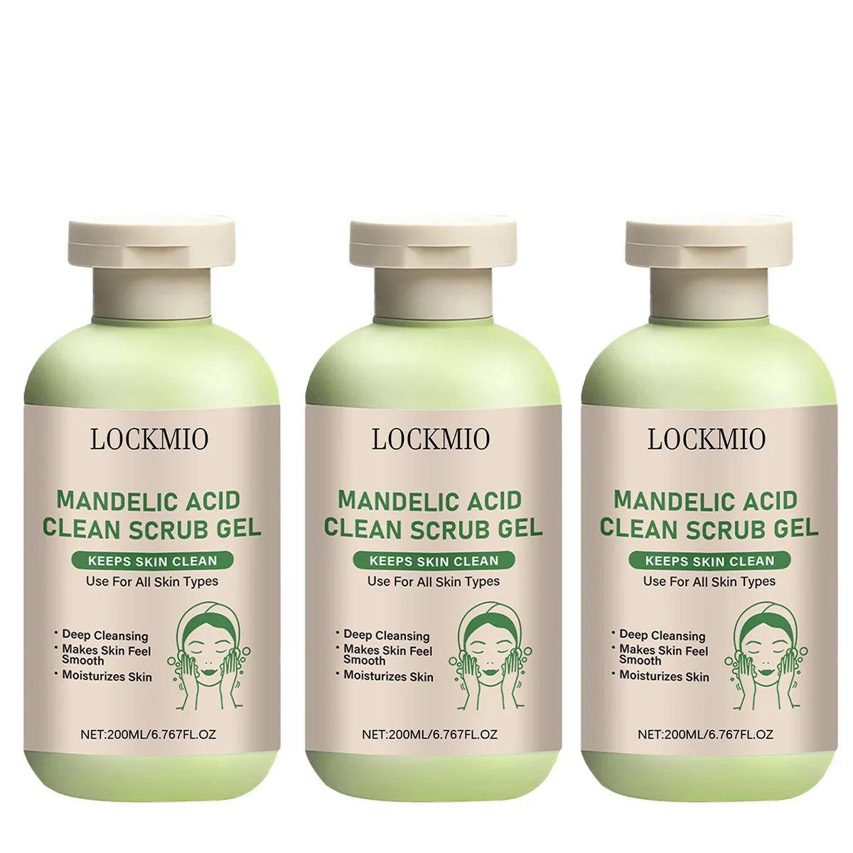 Lockmio Mandelic Acid Facial Exfoliating Scrub Gel Deep Pore Cleanser - 17