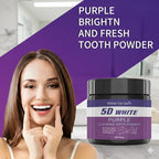 Purple Teeth Whitening Powder Charcoal Stain Remover for Brighter Smile