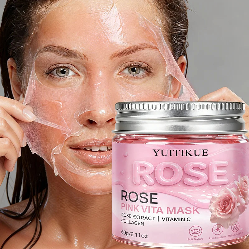 YUITIKUE Rose Pink Vita Mask 60g Collagen Vitamin C Face Treatment - 2