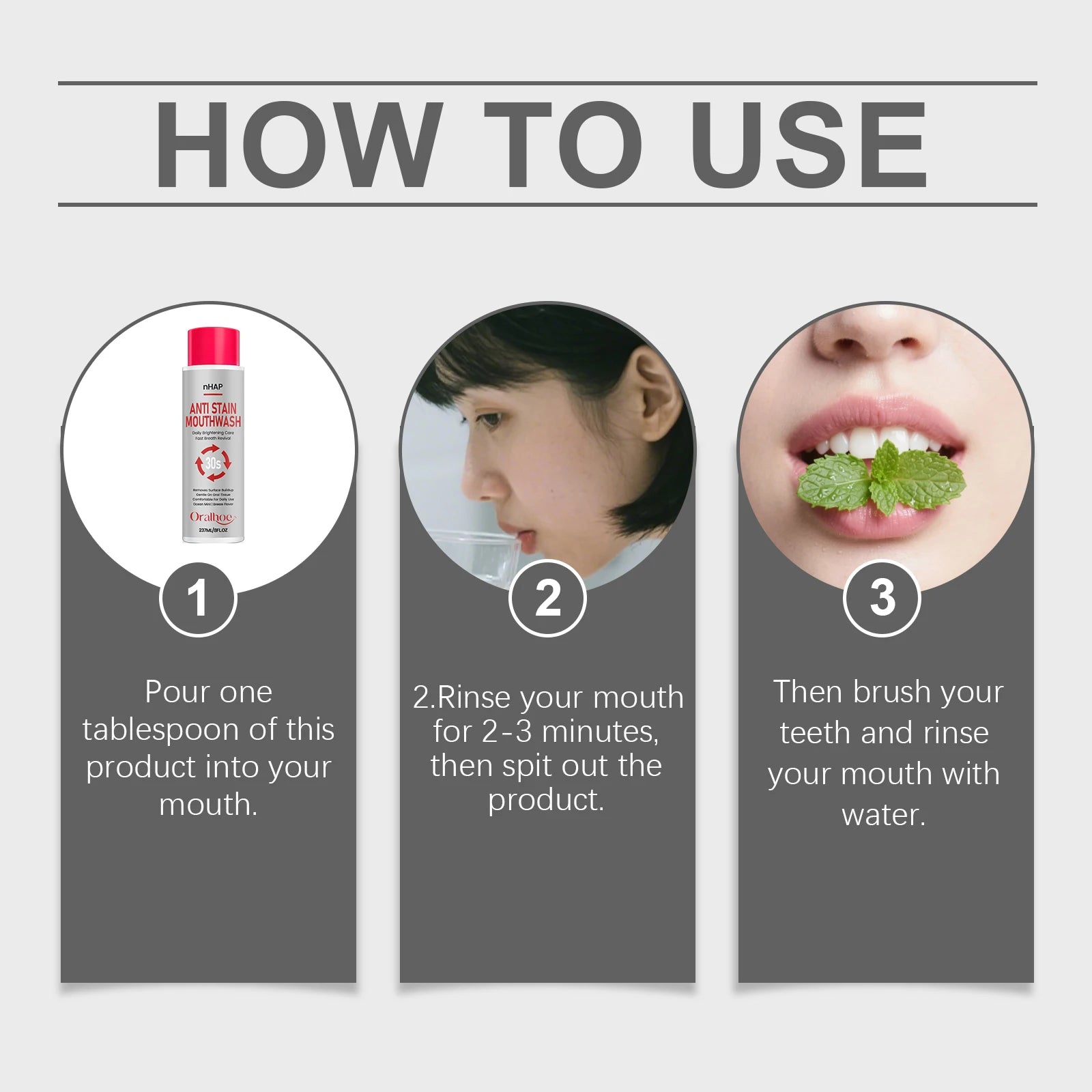 Alcohol-Free Teeth Whitening Mouthwash for Fresh Breath - 12